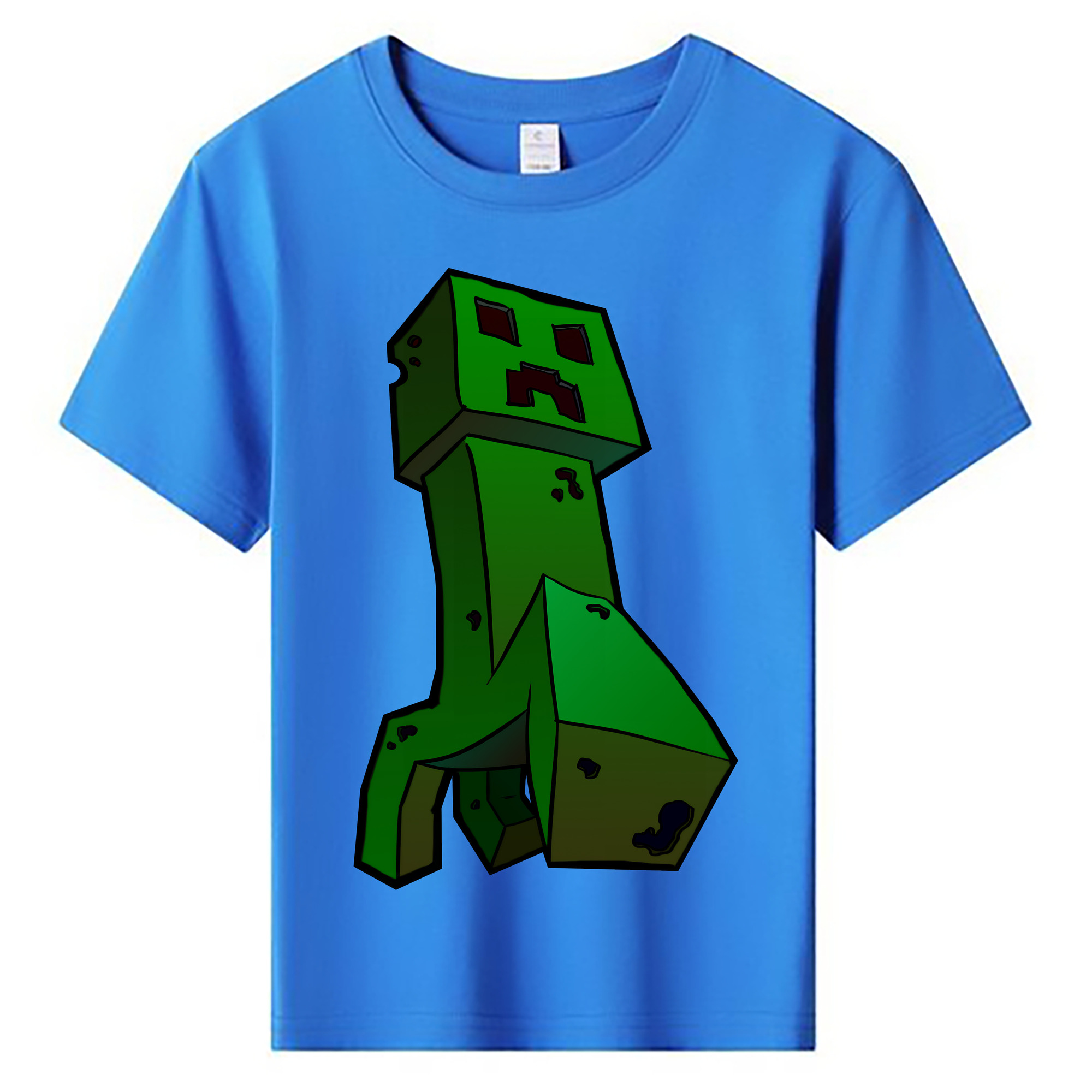 （画像用） マインクラフト ブロックの世界 Minecraft MC Block world 綿100％キッズTシャツ（フロントプリント）